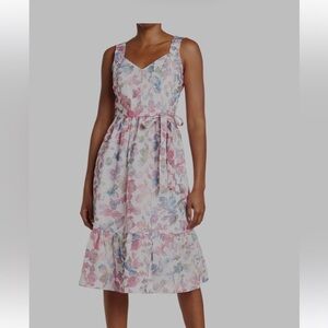 NWT Floral Embroidered Dona Ricco Midi Dress
